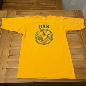 Vintage 60s 70s University Alabama Birmingham UAB Single Stitch Crest Shirt XL